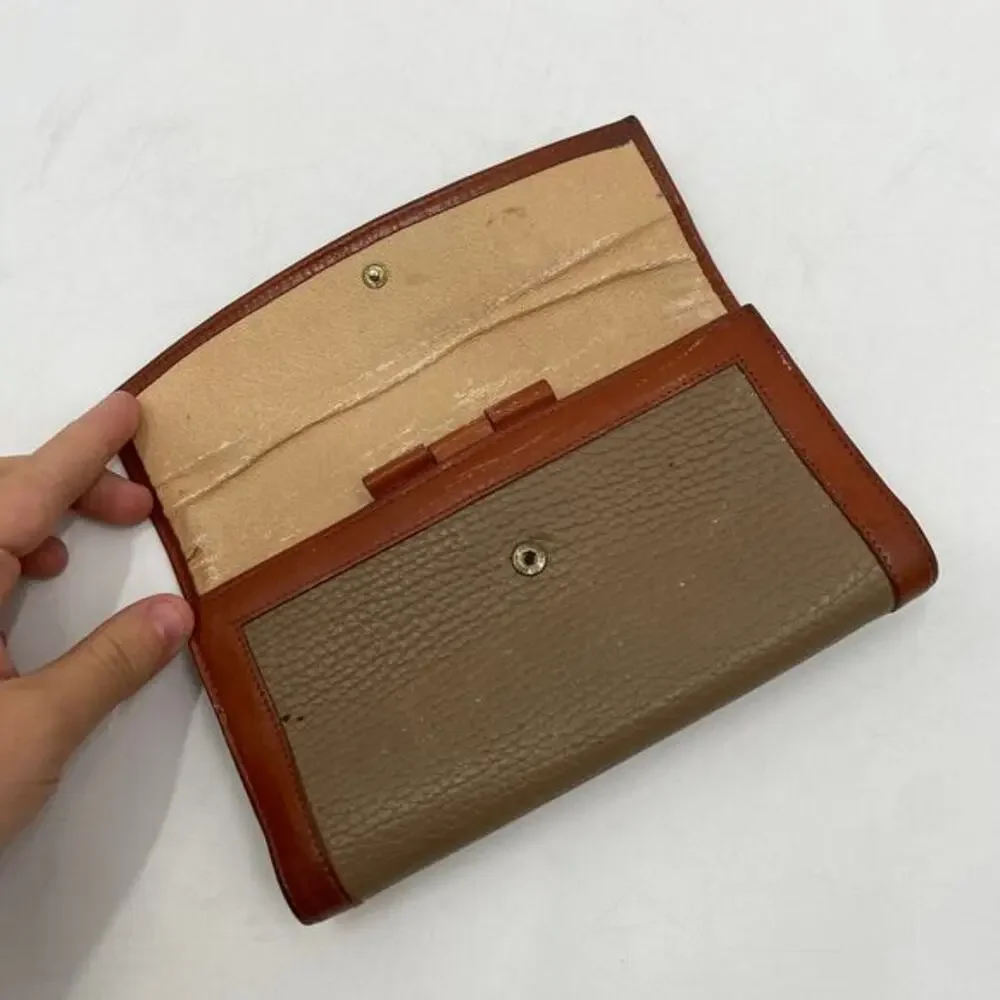Dooney & Bourke Vintage tan‎ leather Trifold wallet